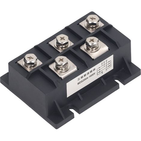 Dreiphasen-Gleichrichterrelais MDS200A 1600V mit Wärmeableitung über Kupferplatte (1/5)