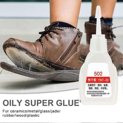 Colle forte 502. pour cuir. caoutchouc. bois et métal. Super-colle liquide à forte adhérence. (1/5)