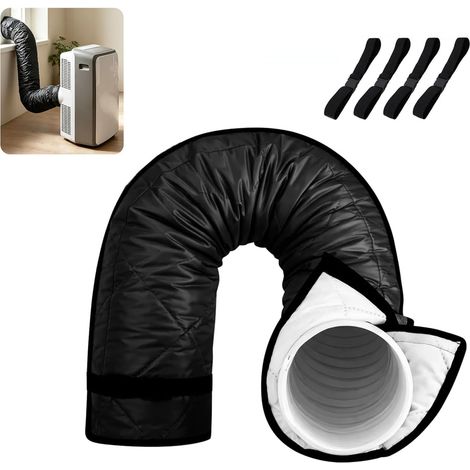 1 housse de protection de tuyau de 150 x 50 cm pour climatiseurs portables  Manchon Isolation Tuyau Climatisation avec 4 sangles à boucle réglables, Housse de protection isolante pour climatiseurs (1/5)