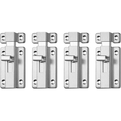 Cuatro pestillos/cerrojos de acero inoxidable de 3 pulgadas, cerradura de puerta corrediza a presión, fácil de instalar. (1/4)