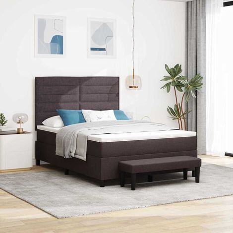 Boxspringbett mit Kissen Dunkelbraun 140 x 190 cm Stoff (1/5)