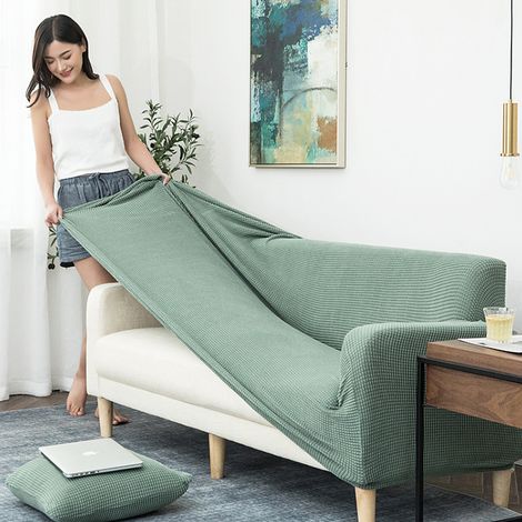 Fodera per divano monocolore, universale per tutte le stagioni, stile scandinavo, maglia elastica, fodera completa antipolvere per divano, cuscino per divano deng ALOVEZ (1/2)