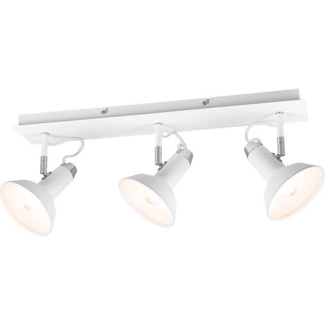 ROXIE BARRA TRE FARETTI  E PORTAFARETTIORIENTABILE L. 57 CM  METALLO BIANCO CROMATO excl. 3x E14 · max. 10W (1/4)