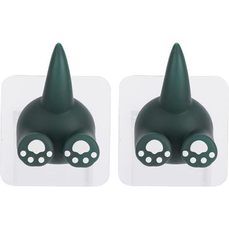 BUNTHAUS CSPARKV 2 Pièces Crochet de Queue d'Animal Crochets Mignons pour Animaux de Compagnie Crochet de Queue d'Animal de Dessin Animé Mignon Crochet de Ventouse de Queue d'Animal (dinosaur green)