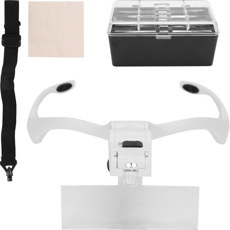 Loupe Frontale Lumineuse 1.0x-3.5x pour Extensions de Cils avec Bandeau et Éclairage LED (1/5)