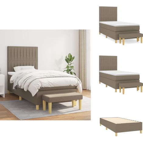 Boxspringbett mit Matratze Taupe 80x200 cm Stoff - Boxspringbett - Doppelbett - Bettenrahmen - Schlafsofa - Lattenrost (1/5)
