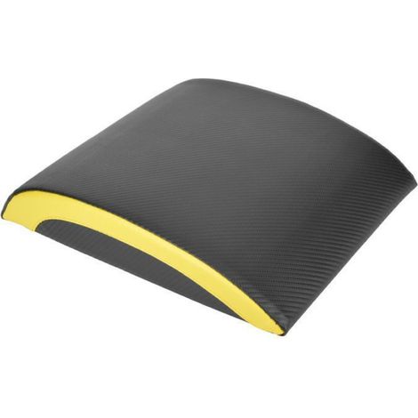 Tapis de fitness portable pour abdominaux et taille, finition noir et jaune, antidérapant, équipement d'entraînement compact à domic (1/3)