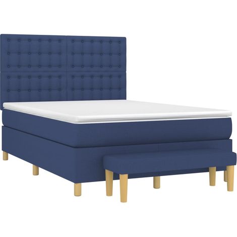Giroletto a Molle con Materasso Blu 140x200 cm in Tessuto vidaXL (1/4)