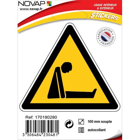 Panneau Danger d'asphyxie - Adhésif Triangle 100mm - 4230481