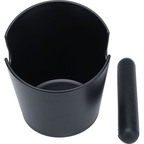 Boîte à marc de café compacte noire avec raccord biseauté et barre d'éjection - Récipient à déchets pour café moulu (1/5)