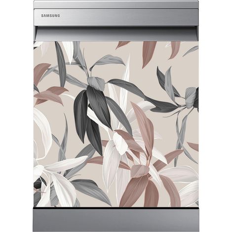 Stickers Lave vaisselle - Feuilles - 60x60 cm - Adhésif BRILLANT (1/2)