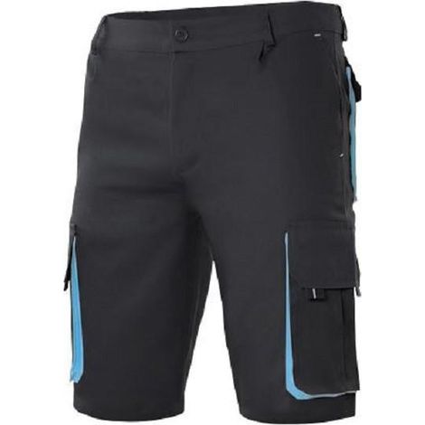 bermuda bicolor multibolsillos. sarga poliéster algodón. uso laboral. refuerzo trasero - velilla tallaje talla 52