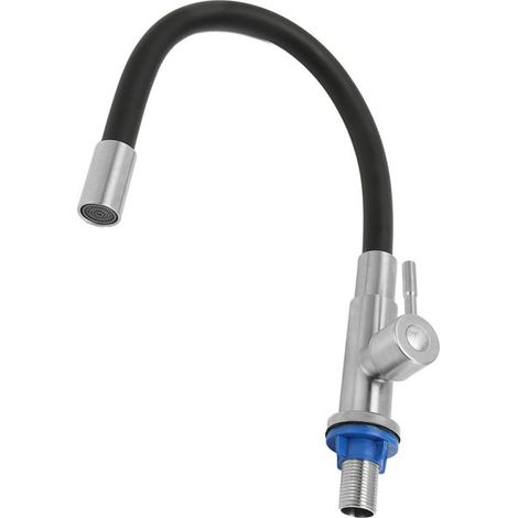 Robinet lave-vaisselle flexible, mitigeur mono-commande pour cuisine, éviers à eau froide, bec orientable 360° universel. (1/5)