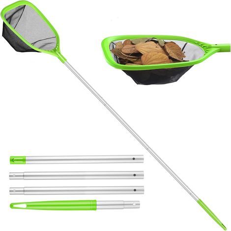 4-Piece Skimmer Net, Fine Mesh, Adjustable Aluminum, for Pool and Spa Cleaning (1/5)