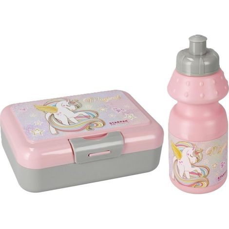 Bottiglia da 350 ml + portapranzo unicorno
