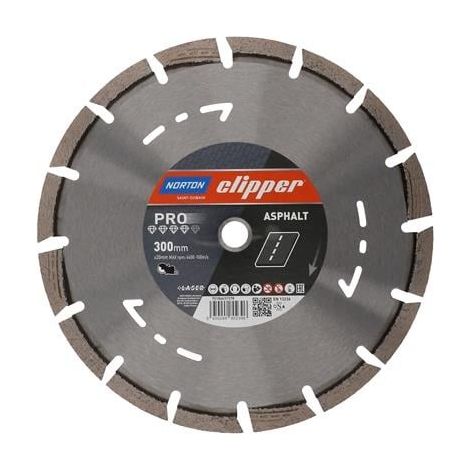 Disque à tronçonner diamanté D.300mm perçage.20mm pour tronçonneuse à disque