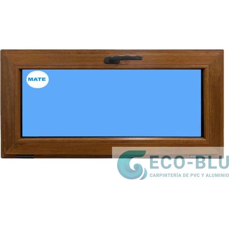 Ventana PVC 1000x500 Roble Dorado Oscilante Vidrio Mate