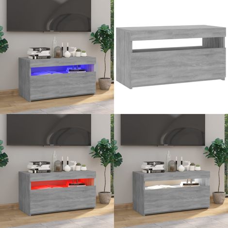 Meuble TV avec lumières LED Sonoma gris 75x35x40 cm - Meuble Tv - Meuble Téléviseur - Télévision Murale - Support Tv - Unité Tv - Home & Living (1/5)