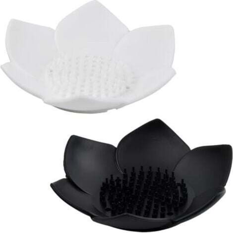 Set di 2 portasapone a forma di loto, portasapone da bagno, portasapone in silicone, per bagno e cucina