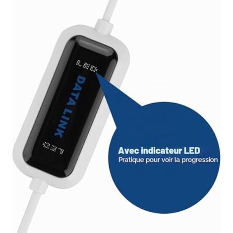 Akozon Câble de Transfert de Données, USB 2.0 Online Laptop PC to Link File Transfer pour Prise D'ordinateur Portable Cable Bridge EC Data Connection