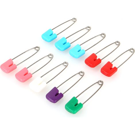 Lot de 10 épingles de sûreté pour couture et loisirs créatifs, pour maintenir en place les vêtements et couches lavables pour bébés et enfants (couleurs assorties).