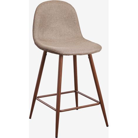 SKLUM 4er-Pack Glamm-Hocker ↑65 cm Grau Taupe Dunkles Holz
