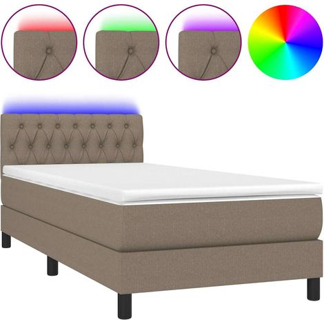 Maison Exclusive - Boxspringbett mit Matratze & LED Taupe 100x200 (1/5)