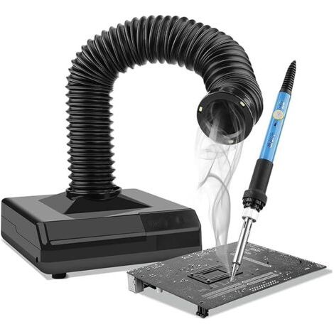 Extracteur de fumée de soudure, machine d'aspiration de poussière de meulage avec lumière LED, élimine la fumée de soudage et la poussière de meulage, pour atelier de réparation électronique, station