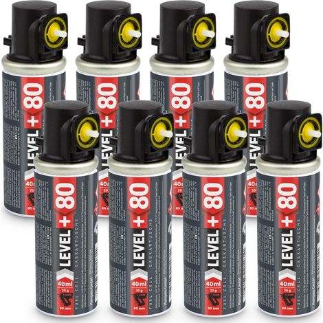 LEVEL+ Gaskartusche 80mm 40ml Fuel Cell Ersatzgas für Stiftnagler L+80 - 8 St.