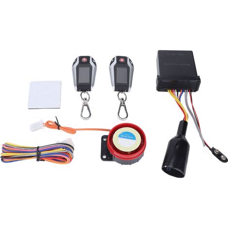 Système d'alarme moto PKE avec écran LCD, dispositif antivol multifonction pour ATV et véhicule tout-terrain, boîtier blanc sans capteur de pression des pneus (1/5)