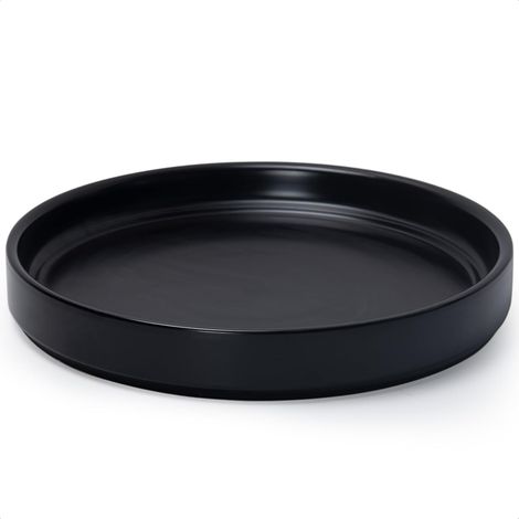 Pot de fleurs en céramique noir de 25 cm de diamètre extérieur, adapté aux bacs à fleurs d'intérieur et d'extérieur, 1 pièce (1/5)