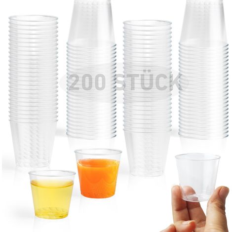 Verres Shooter Plastique 30ml Lot de 200 - 200 pièces, transparent, 30ml - verre shot fete anniversaire mariage degustation - sh (1/5)