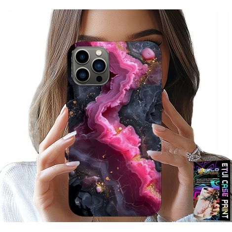 Custodia per iPhone 12 PRO - retro effetto marmo rosa, motivi alla moda (1/5)