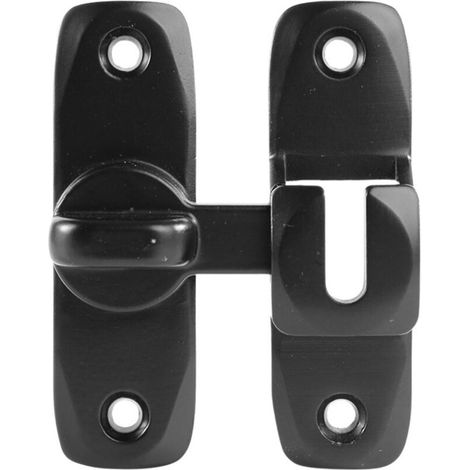 Bardusch-Verrou de porte coulissante à 90 degrés en acier inoxydable avec boucle incurvée - Noir