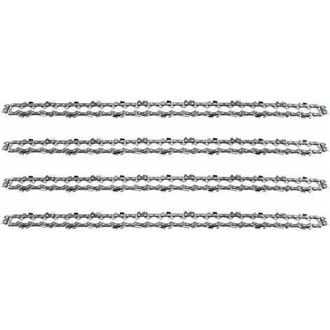 Lot de 4 Chaînes de Tronçonneuse pour Guide Chaîne de 16\ (1/4)