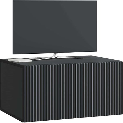 Maison Exclusive - Meuble TV mural Noir 59,5 x 41 x 30 cm Bois d'ingénierie