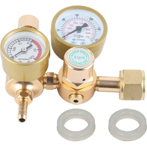 Régulateur d'argon/CO2 0 à 4500 PSI CGA580 Entrée filetée femelle 15/16 po Sortie 1/4 po Laiton TIG MIG Gaz W