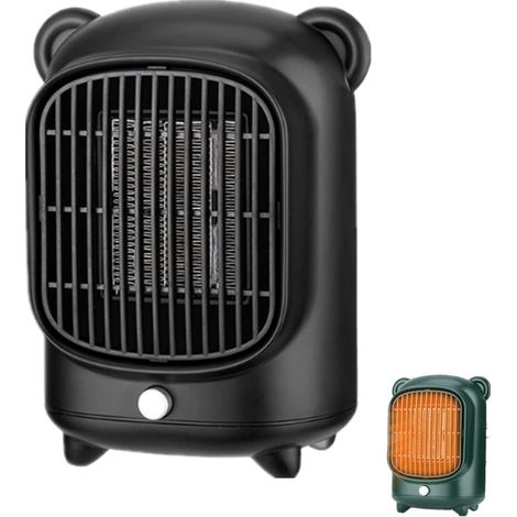 Réchauffeur en Céramique à Faible Consommation,Réchauffeur Électrique Portatif en Céramique,À Faible Bruit Réchauffeur D'espace pour la Maison,le Bureau (Noir) (1/5)