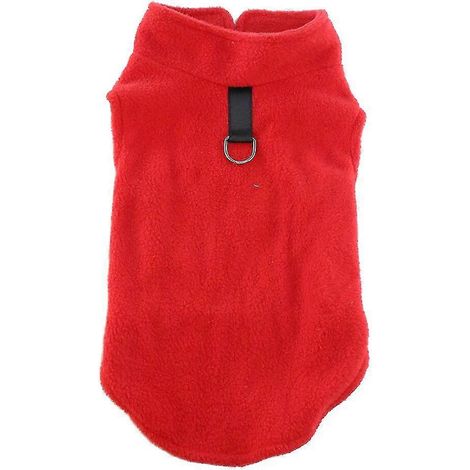 Ropa de forro polar para perros pequeños, primavera, otoño, cálida, para cachorros, gatos, chaleco, ropa para Shih Tzu, Chihuahua, chaqueta para Bulldog Francés, abrigos para Pug, rojo (1/5)