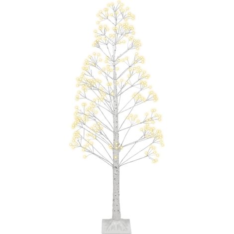 Árbol de Navidad artificial de exterior e interior con luces LED estilo escandinavo pe 180 cm blanco Balini
