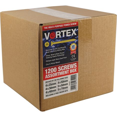 Vortex Multi-Purpose Woodscrews ZYP CE - 1200 Pce - (1/2)
