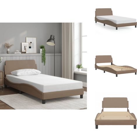 Bettgestell mit Kopfteil Cappuccino-Braun 100x200 cm Kunstleder - Bettsofa - Doppelbett - Boxspringbetten - Lattenrost - Kunstleder Möbel (1/5)