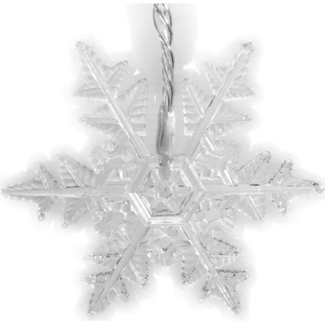 Rideau lumineux LED flocon de neige avec télécommande USB, effet glace clignotante, décoration de chambre, fonctionne sur piles. (1/5)