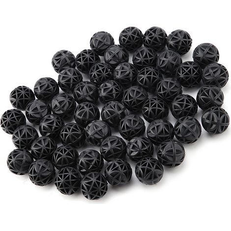 50 billes bioporeuses filtrantes biochimiques avec coton, matériau filtrant pour aquarium et bassin, 16 mm (1/5)