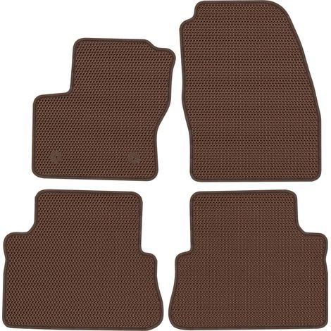 Tappetini dedicati per Ford C-Max II 5 posti, dal febbraio 2012 al 2019 - EVA a nido d'ape marrone. (1/5)