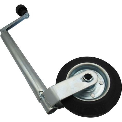 Heavy Duty Caravan Jockey Wheel 35MM (Trailer Steel Rim Wind Up Handle)