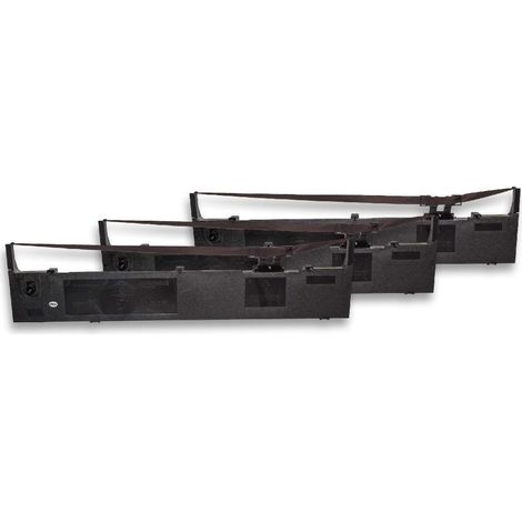 vhbw 3x Ribbon Cartridge Replacement for Epson S015086, C13S015086 for Dot Matrix, Receipt Printer - Black Ink Ribbon