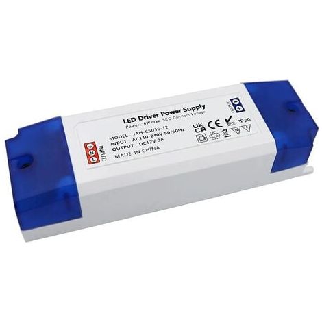 Transformador LED de 12 V, transformador LED de 230 V a 12 V, controlador LED de 0 a 36 W, fuente de alimentación de voltaje constante para iluminación bajo gabinetes, tiras LED, bombillas LED MR16, M (1/4)