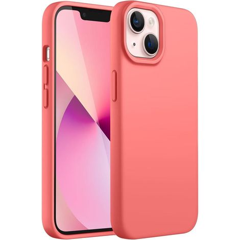 Handyhülle Silikon iPhone 13 6 1 Zoll Stoßfest Mikrofaser Rosa Pomelo (1/5)