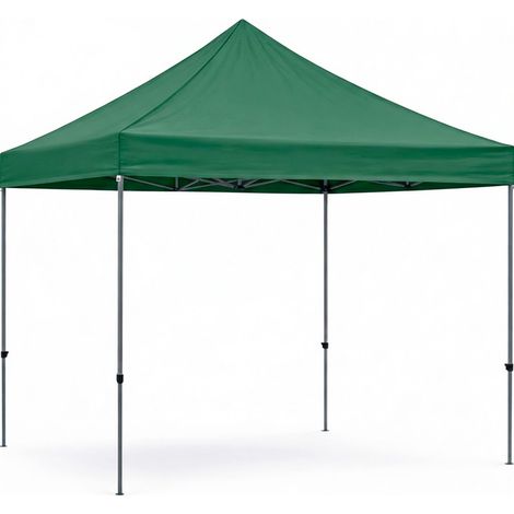 Gazebo Professionale Richiudibile Automatico In Acciaio Con Struttura A Fisarmonica Telo Oxford 1200D PVC Impermeabile E Anti UV Con Sacche Zavorra E Borsa Trasporto Per Sagre Feste Eventi 3x3 M Verde (1/5)